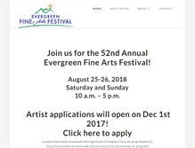 Tablet Screenshot of evergreenfineartsfestival.com